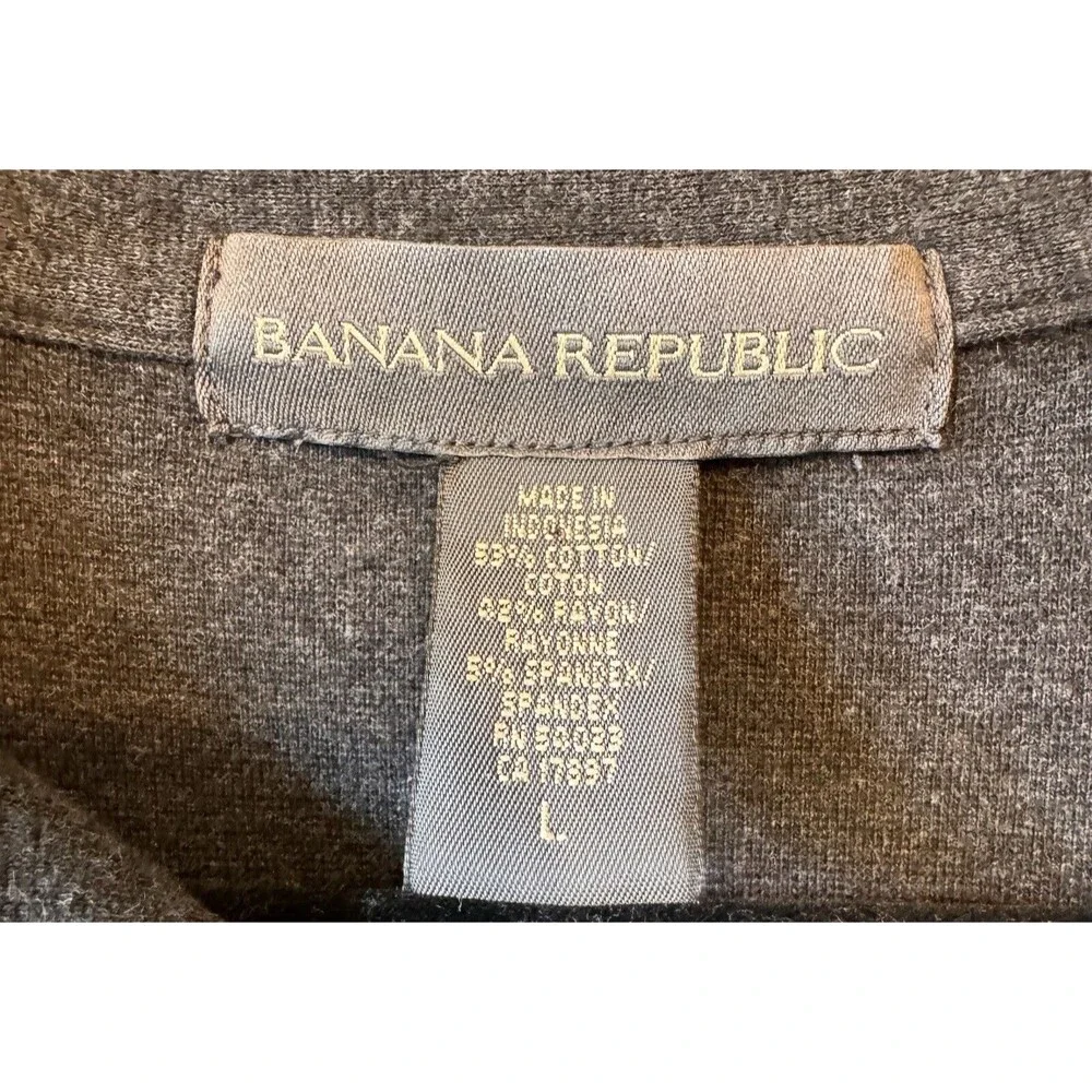 Banana Republic‎ Polo Shirt Men's Adult Large Black Rugby Luxe Touch Performance